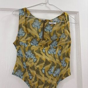 Miaou Campbell corset, art nouveau blue